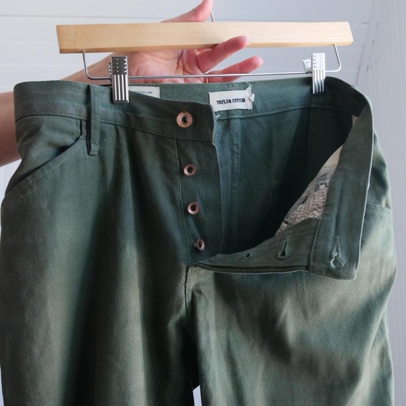 Taylor Stitch Tuff Duck olive green slacks - Picture 4 of 6